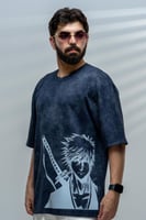 تيشرت كحلي بتصميم شخصية إيتشيغو كوروساكي