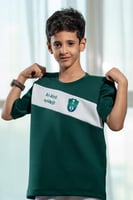 تيشرت الأهلي أخضر بشريط أبيض مائل