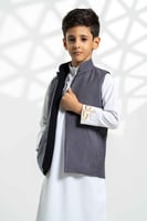 سديري جوخ دبل فيس رماديxأسود أطفال