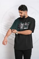 تيشرت اسود للتأسيس اوفر سايز مع طباعه صورة الملك