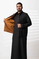 سديري دبل فيس جوخ مع قماش اسودxجملي