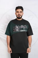 تيشرت اسود للتأسيس اوفر سايز مع طباعه صورة الملك