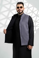 سديري جوخ دبل فيس رماديxأسود