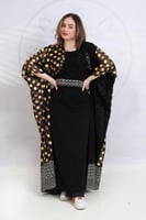 بشت التأسيس بتطريز تراثي من الاسفل وقماش منقط