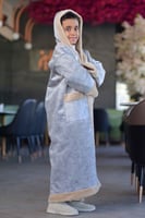 فروة شتوية رمادي ساده