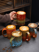 كوب قهوة سيراميك فاخر | برميل السعادة - سعة 550 مل