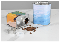 حافظة حبوب قهوة معدنية بتصميم الصمام الأحادي لانبع...