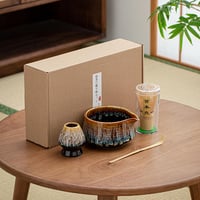 طقم أدوات صنع الماتشا سيراميك ملون وعاء مطور لصب أ...