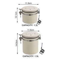 حافظة حبوب القهوة مع صمام تفريغ الهواء وتحديد التا...
