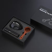 طقم ادوات وزن القهوة من ثلاث قطع - أسود