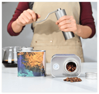 حافظة حبوب قهوة معدنية بتصميم الصمام الأحادي لانبع...