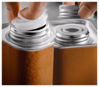 حافظة حبوب قهوة معدنية | تلبيسة جلدية فاخرة سعة 10...