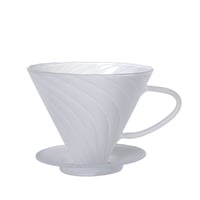 طقم تقطير V60 ثلجي ابيض شفاف سعة 750 مل