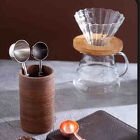 ملعقة قياس حبوب القهوة من الستيل المقاوم للصدأ مطل...