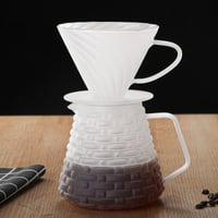 طقم تقطير V60 ثلجي ابيض شفاف سعة 750 مل