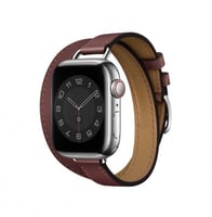 سوار جلد دبل عودي - Double Tour Burgundy