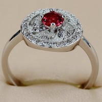 خاتم نسائي مطلي بالفضة ومزين بالزركون مقاس 7.25 أم...