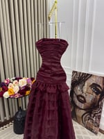 فستان ناعم برغندي