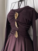 فستان ميكادو تدخيله كرستال استرتش دبل كلوش