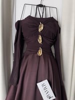 فستان ميكادو تدخيله كرستال استرتش دبل كلوش