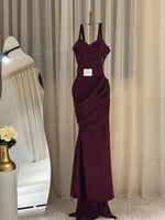 فستان سهره كريب ياربي تطريز