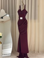 فستان سهره كريب ياربي تطريز