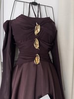 فستان ميكادو تدخيله كرستال استرتش دبل كلوش