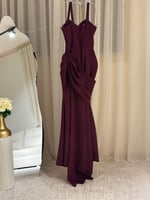 فستان سهره كريب ياربي تطريز