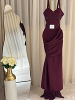 فستان سهره كريب ياربي تطريز