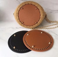 قاعدة جلد دائرية لحقيبة كروشيه – مقاس 22 سم