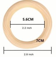حلقات خشبية مقاس 7 سم -قطعة واحدة-