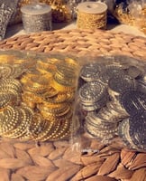 جنيهات معدنية للتطريز فضي - ذهبي