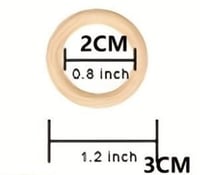 حلقات خشبية مقاس 3سم -قطعة واحدة-