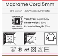 801 حبل مكرمية مسطح 5 ملم YarnArt Macrame Card 5MM