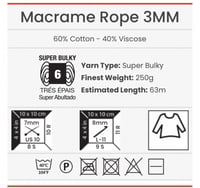 770 يارن ارت مكرمية روب 3 ملم YarnArt Macrame Rope...