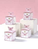 توزيعات ميني جاهزة ومعبئة "12 حبة" الفراشات الوردي...