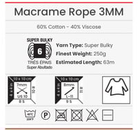 759 يارن ارت مكرمية روب 3 ملم YarnArt Macrame Rope...
