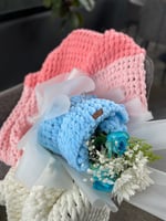 باقة ورد بطانية بيبي 70*70 بخيوط البوفي