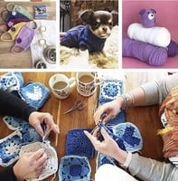 محفظة ابر وسنارة كروشيه مكونة من 100 قطعة