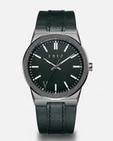 ساعة رجالية من الجلد بلون أخضر|آن