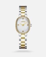 ساعة نسائيه بسير ستيل بلون ذهبي وفضي