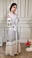 جلابيه ابيض بيج قطعتين