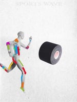 شريط لاصق رياضي مقاوم للماء - اسود