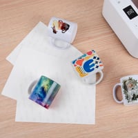 مجموعة طباعة الأكواب بالسبلميشن - أبيض