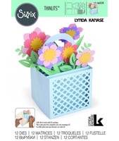 سيزيكس قالب قص كرت بشكل صندوق أزهار حزمة 12 قطعة