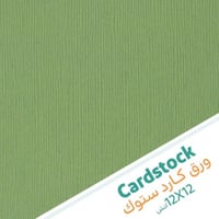 5 أوراق كاردستوك لون أخضر عشبي - 12×12 إنش