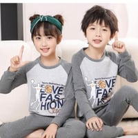 بيجامة خريفي للجنسين رمادي