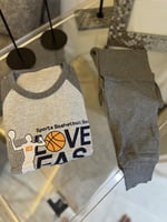 بيجامة خريفي للجنسين رمادي