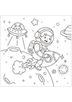 انشطة تلوين للاطفال رحلة الفضاء