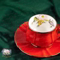 3383 كوب شتوي أحمر مع صحن